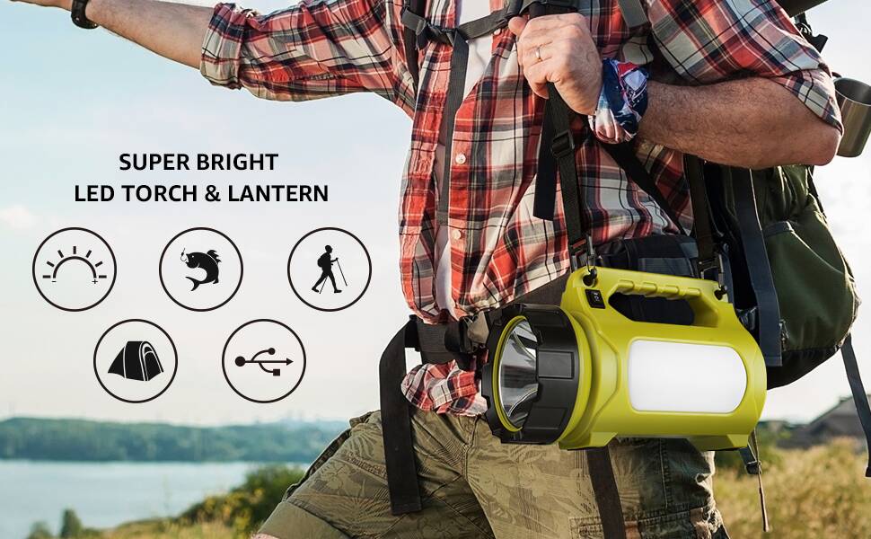 Super Bright LED Camping Lantern 1000lm CREE LED Rechargeable 5 Modes 3600mAh Power Bank Lepro