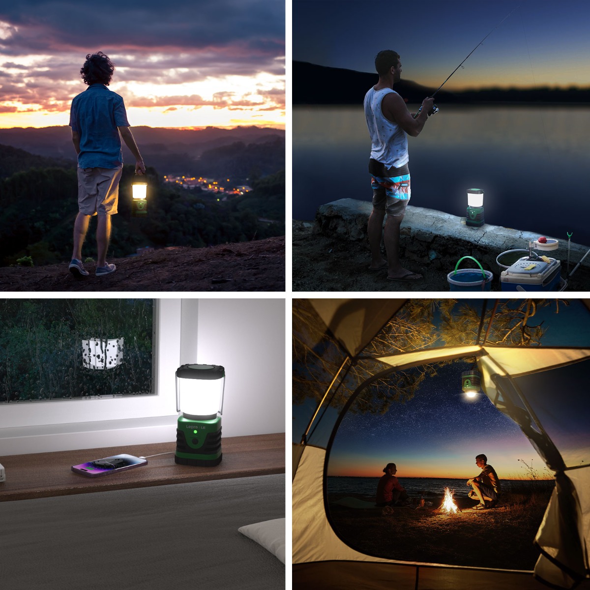 Super Bright LED Camping Lantern, 1000lm, Rechargeable, 4