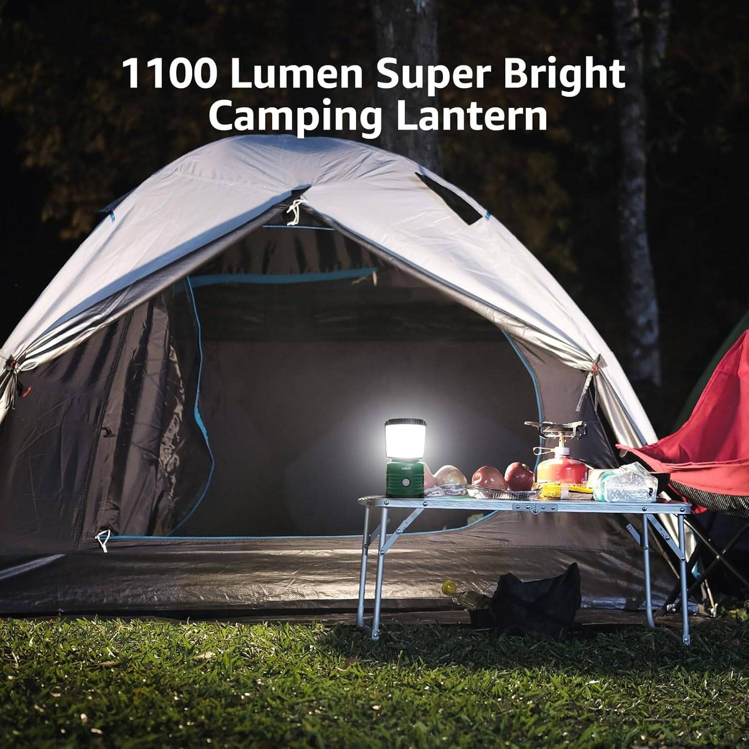 Lepro Battery Camping Lantern 1100 Lumen Camping Light Battery Powered Dimmable Warm White and Daylight Modes Battery Lantern for Power Cuts