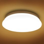 LE Kitchen LED Ceiling Light, 60W Equivalent, 12W 900lm, 3000K Warm White, Flush Ceiling Lighting Fitting for Bedroom, Cloakroom, Porch, Hall, Lounge and More, φ26cm Round