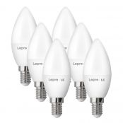 LE E14 LED Light Bulb, LED Bulbs Small Screw, 5.5W, 470lm, 40W Incandescent E14 Bulb Equivalent, 2700K Warm White SES E14 LED Candle Bulbs for Chanderliers and More, Non Dimmable, Pack of 6