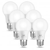 LE E27 LED Light Bulbs, Warm White 2700K, 60W Equivalent, 8.5W 850lm, A60 Edison Screw Bulb, Pack of 6