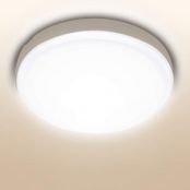 24W LED Flush Mount Ceiling Light, 2200lm, IP54 Waterproof, Neutral White 4000K, Bathroom Available