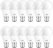 LE Bayonet Light Bulbs B22, 60W Incandescent Bulb Equivalent, Warm White 2700K, BC GLS 8W LED Lightbulb, Pack of 12