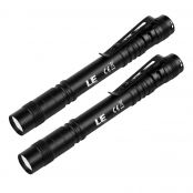 2 Pack LED Pocket Pen Torch Light, Small, Mini, Stylus Pen Torch, AAA Battery Powered [Not Included]