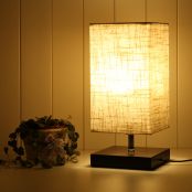 Square Fabric Shade, LED Decorative Desk Lamp
