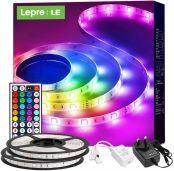 Lepro 10M Outdoor LED Strip Lights, IP65 Waterproof, Colour Changing and Dimmable, Bright 5050 LEDs, Plug and Play LED Rope Lights for Garden and Home Decoration (2 x 5 Metres)