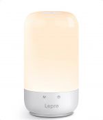 Lepro Bedside Table Lamp, RGB Colour Changing LED Night Light, Dimmable Warm to Cool White Bedside Lamps, Multicolour Touch Mood Lamp for Bedroom, Nightstand, Kids (Silver)
