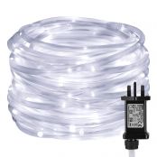 10m LED Rope Lights, 100 LED, 8 Modes, Plug in Indoor Outdoor String Lights, Daylight White, IP65 Waterproof