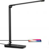 Lepro LED Desk Lamp with USB Charging Port, 3 Colour Modes x 7 Brightness Levels, Timer, Dimmable, Touch Control, Eye-Caring Table Lamps for Office, Nail, Crafts, School, Reading, Working and More