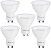 Lepro GU10 LED Bulbs, Cool White 5000K, 32W Halogen Spotlight Equivalent, 4W 345lm Energy Saving Light Bulbs, 100° Beam Angle, AC 220V-240V, Non-dimmable, Pack of 5