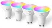 Lepro GU10 Smart Bulb, Dimmable Colour Changing Alexa Light Bulbs GU10, RGB Warm White Smart GU10 LED Bulbs, Compatible with Alexa and Google Home, 4.5W = 50W, Pack of 4 (2.4GHz WiFi Only)