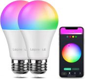 LE WiFi Smart Bulbs E27, RGB Warm White LED Bulbs Screw, Works with Alexa and Google Home, APP or Voice Control, Dimmable, Colour Changing, 9W = 60W, No Hub Required, Pack of 2 (2.4GHz Only)