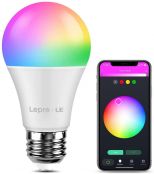 LE WiFi Smart Bulbs E27, RGB Warm White LED Bulbs Screw, Works with Alexa and Google Home, APP or Voice Control, Dimmable, Colour Changing, 9W = 60W, No Hub Required (2.4GHz Only)