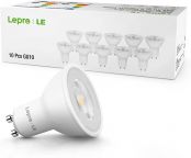 Lepro GU10 LED Bulbs, Warm White 2700K, 4.1W 350lm, 36° Narrow Beam, 50W GU10 Halogen Spotlight Bulb Equivalent, Spot Light Bulbs for Recessed and Track Lighting, Non-dimmable, Pack of 10