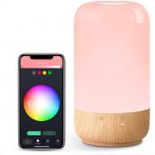Lepro Smart Bedside Table Lamp, Compatible with Alexa Google Home, RGB Colour Changing and Warm to Cool White, App and Voice Control LED Bedroom Night Light, Dimmable Wake Up Light (2.4GHz WiFi Only)