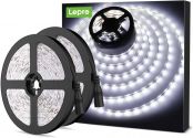 Lepro Bright LED Strip Lights 10M 2400lm, 60 LEDs/M, 6000K Daylight White, Stick on LED Tape for DIY, Kitchen Cabinets, Under Tables and More, 2 Rolls of 5M (12V DC Power Supply Not Included)