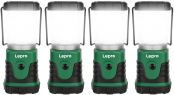 Lepro Camping Lantern, Portable Mini Camping Light, 4 Lighting Modes, Water Resistance IPX4, Suit for Camping, Hiking, Fishing, Emergency, Power Cuts and More, 3 AA Battery Powered, Pack of 4