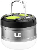 LE Portable Camping Lights, Camping Lantern Rechargeable, 280 Lumen 3 Modes LED Tent Light, Water Resistant Outdoor Work Light with Magnet for Emergency, Power Cuts, Fishing, Hiking and More