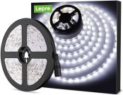 Lepro 5M LED Strip Lights, Cool White 6000K, 300 LEDs, 1200lm Bright Daylight LED Tape for Kitchen Cabinet Bar Van TV Mirror and More (12V Power Supply Not Included)
