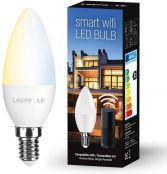 Lepro E14 Smart Bulb, Dimmable Alexa Light Bulb E14, 4.5W 380lm, 2700-6500K Warm to Cool Daylight E14 LED Candle Bulbs, Works with Alexa and Google Home, No Hub Required (2.4GHz WiFi Only)