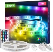 Lepro 9M LED Strip Lights, RGB Colour Changing LED Lights for Bedroom, TV, Party and Christmas, Remote Control SMD 5050 LED Tape Lighting with 24V Power Supply
