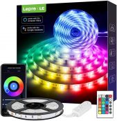 LE LED Strip Lights, 5m WiFi Smart LED Light Strip, Works with Alexa and Google Assistant, App Control RGB LED Lights with Remote for Bedroom TV Party Kitchen, 150 LED Beads