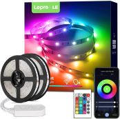 Lepro WiFi LED Strip Lights 10m, Works with Alexa and Google Assistant, Smart RGB LED Lights with Remote, APP Control for Bedroom Party Kitchen, 300 LED Beads