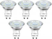 Lepro GU10 LED Bulbs, Daylight White 5000K, 50W Halogen Spotlight Equivalent, 4W 350lm, 120° Beam Angle, Glass, AC 220-240V, Pack of 5