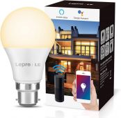 LE Smart Bulb, B22 Smart Light Bulb Bayonet, Works with Alexa and Google Home, Dimmable App and Voice Control WiFi LED Bulbs, 9W = 60W, 806lm, Warm White 2700K, No Hub Required