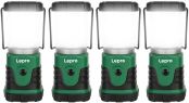 Lepro Camping Lantern, Portable Mini Camping Light, 3 AA Battery Powered, 4 Lighting Modes, Water Resistance IPX4, Suit for Camping, Hiking, Fishing, Emergency, Power Cuts and More, Pack of 4