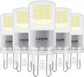 Lepro G9 LED Light Bulbs, Cool White 6000K, 3.8W 470lm, 40W Halogen Bulbs Equivalent, Energy Saving LED Capsule Bulbs for Chandeliers, Ceiling and Wall Light Fittings, Non-dimmable, Pack of 5
