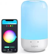 Lepro Smart Bedside Table Lamp, Compatible with Alexa Google Home, RGB Colour Changing and Warm to Cool White, App and Voice Control LED Bedroom Night Light, Dimmable Wake Up Light (2.4GHz WiFi Only)