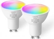 Lepro WiFi Smart Bulbs GU10, RGB Warm White LED Bulbs, Compatible with Alexa and Google Home, APP or Voice Control, Dimmable, Colour Changing, 4.5W = 50W, No Hub Required, Pack of 2 (2.4GHz Only)