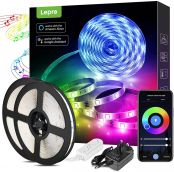 Lepro Smart LED Strip Lights 10m, RGB LED Lights with Voice Control, Sync with Music, App Control, Compatible with Alexa, Google Home, Decoration for House, Wedding Party and More(2.4GHz Only)