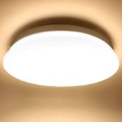 LE Kitchen LED Ceiling Light, 100W Equivalent, 22W 1500lm, 3000K Warm White, Flush Ceiling Lighting Fitting for Bedroom, Cloakroom, Porch, Hall, Lounge and More, φ30cm Round