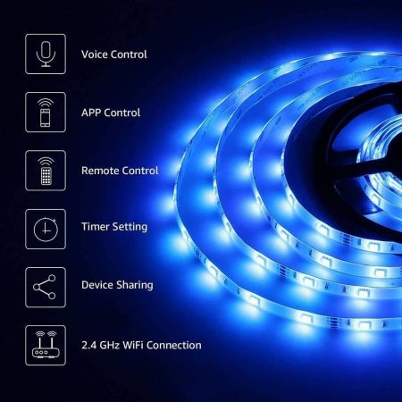 Lepro Led Strip Lights With Remote 10m Alexa Voice Control App Control Patible With Alexa