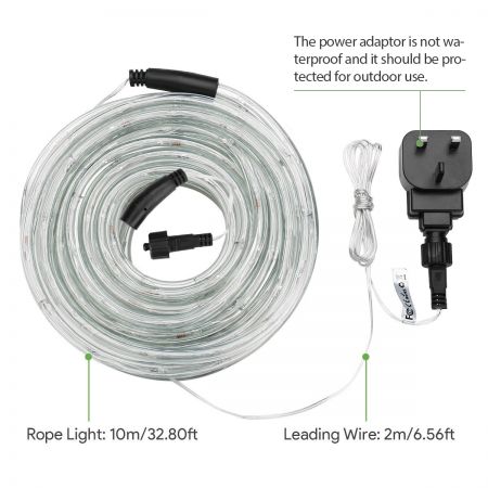 Led Strip Light 10m 6w 24v Warm White, Outdoor Rope Lighting Uk