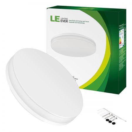 24w Dimmable Led Flush Mount Ceiling Light Waterproof Ip54 Warm White Bathroom Available Lepro