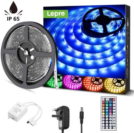 Lepro 5m Outdoor Led Strip Lights Ip65, Colour Changing Outdoor Rope Lights
