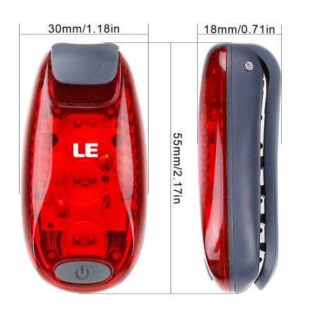 3 LED Light Clip on for Running Bike Rear Lamp Cycling Jogging Safety Warning UK 
