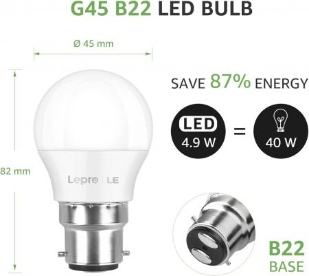 LE B22 LED Light Bulb Warm White 35W Incandescent Equivalent