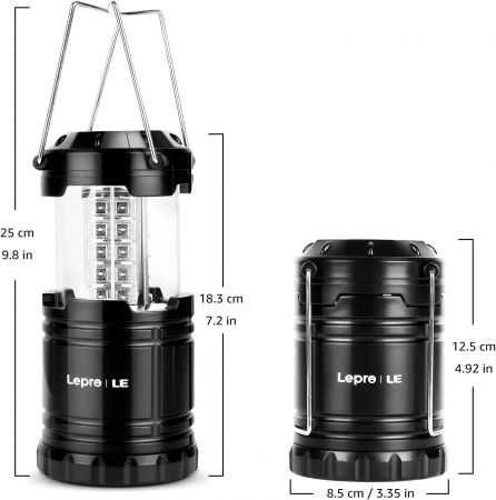 2 Pack Portable Camping Lantern 30 LED Battery Operated Waterproof Lepro