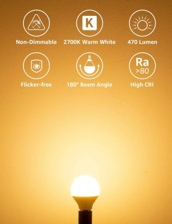 LE E14 LED Light Bulb Golf Ball LED Bulbs Small Screw 5.8W 470lm 40W Incandescent E14 Bulb Equivalent P45 Golfball E14 LED Bulbs Warm White 2700K SES Bulbs Non Dimmable Pack of 6