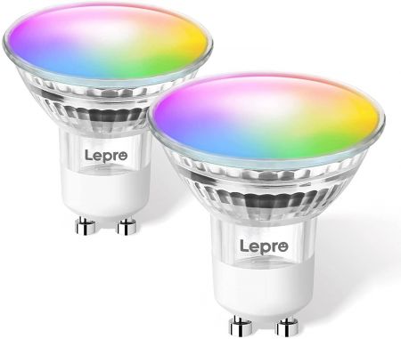 Lepro WiFi Smart Bulb GU10, RGB and Warm to Cool White LED Spotlight Bulbs,  Dimmable Colour