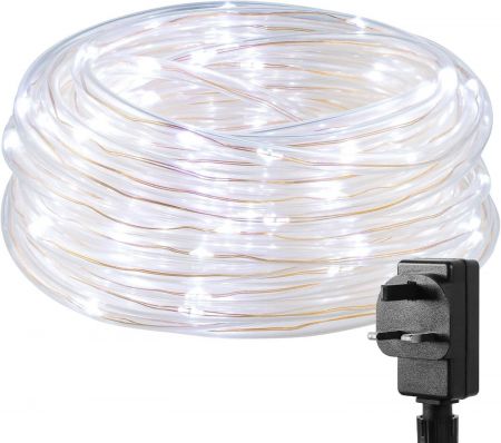 10m LED Rope Lights 100 LED 8 Modes Plug in Indoor Outdoor String Lights Daylight White Lepro