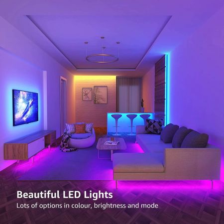 5M Led Strip Lights With Remote, Dimmable, Rgb Colour Changing, Stick-On Led  Lights For Bedroom, Kitchen, Room Decoration (Plug And Play, Bright 5050  Leds)