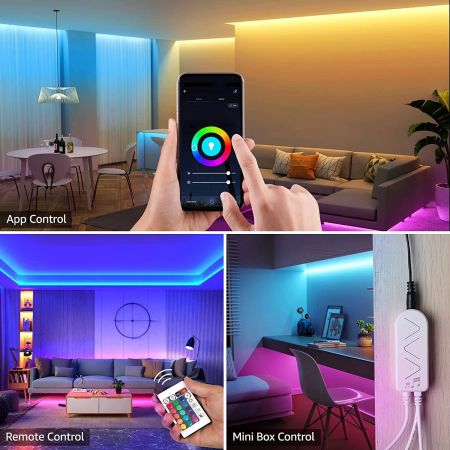 Lepro LED Strip Lights with Remote, Voice Control, Sync with Music, App  Control, Compatible with Alexa, Google Home, 10m RGB LED Strip Light,  Decoration for House, Wedding Party and More(2.4GHz Only)
