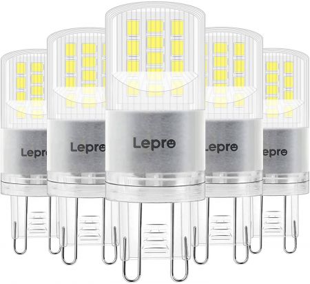 efter det Soar Disco Lepro G9 LED Light Bulbs, Warm White 2700K, 3.8W 470lm, 40W Halogen Bulbs  Equivalent, Energy Saving LED Capsule Bulbs for Chandeliers, Ceiling and  Wall Light Fittings, Non-dimmable, Pack of 5 [Energy Class