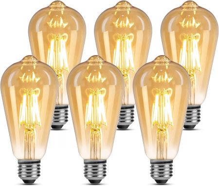 Lepro E27 Vintage Light Bulbs LED E27 Screw Bulb 40W Halogen Bulb Equivalent 4.8W LED Filament Light Bulb